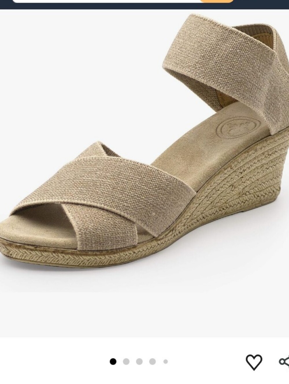 Charleston Linen Crisscross Wedge Sandals - Natural